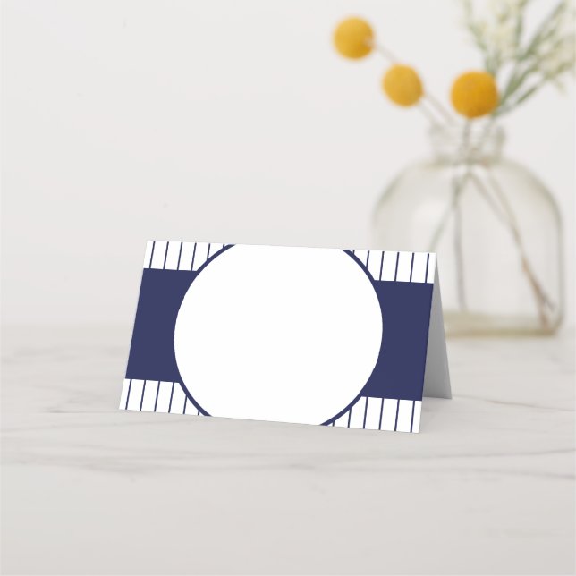 Tarjeta De Asiento Pinstripe New York Place Cards (Anverso)