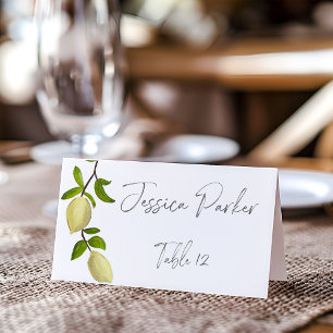 Tarjeta De Asiento Pintura de limones cítricos frescos Mediterráneo m