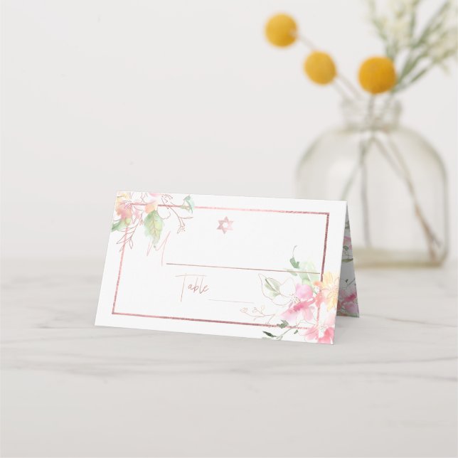 Tarjeta De Asiento PixDezines Acuarela Floral Sweetpeas (Anverso)