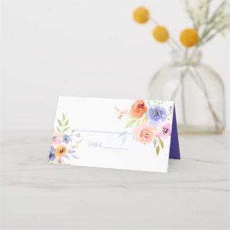 Tarjeta De Asiento PixDezines Bridal Shower Watercolor Primavera Flor