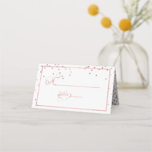 Tarjeta De Asiento PixDezines Deslumbró Faux Rosa Gold Confetti