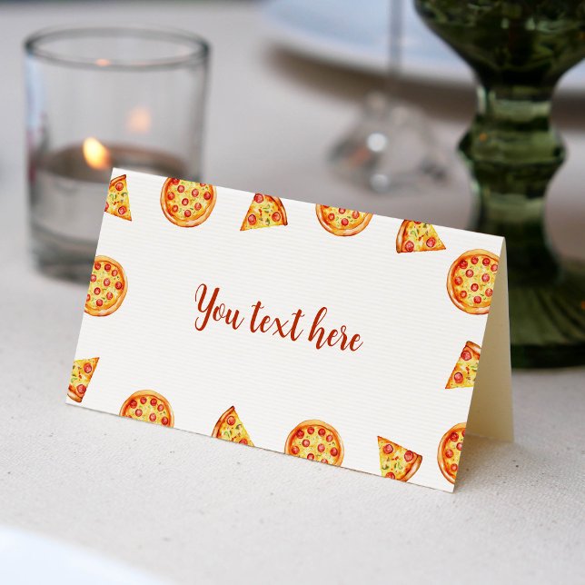 Tarjeta De Asiento Pizza Fiesta Place Card Cumpleaños (Subido por el creador)