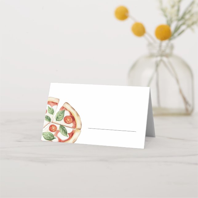 Tarjeta De Asiento Pizza Fill in Buffet Place Card (Anverso)