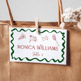 Tarjeta De Asiento Pizza Handdrawn Italiana Thats Amore Escrita a Man