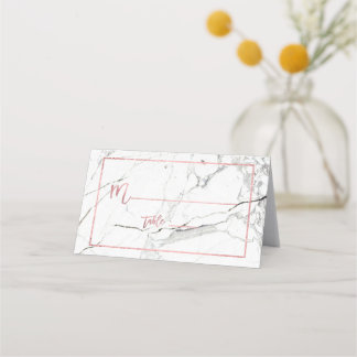 Tarjeta De Asiento Placas de oro Rosa PixDezines Marble+Faux