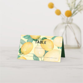 Tarjeta De Asiento Placecards Boho Lemons y Greenery Boda