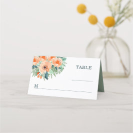 Tarjeta De Asiento Placecards de Boda de acuarela Verde azulada de Pe