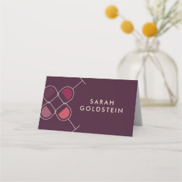 Tarjeta De Asiento Placecards de ejemplo de chapa morada moderna de l