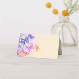 Tarjeta De Asiento Placecas de mariposa arco iris