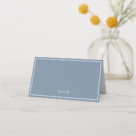 Tarjeta De Asiento Platzkarte Doppelseitig Hochzeit Dusty Blue 01