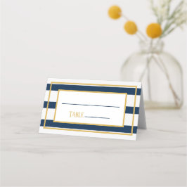 Tarjeta De Asiento Plaza de mesa de Boda de bandas náuticas de oro y