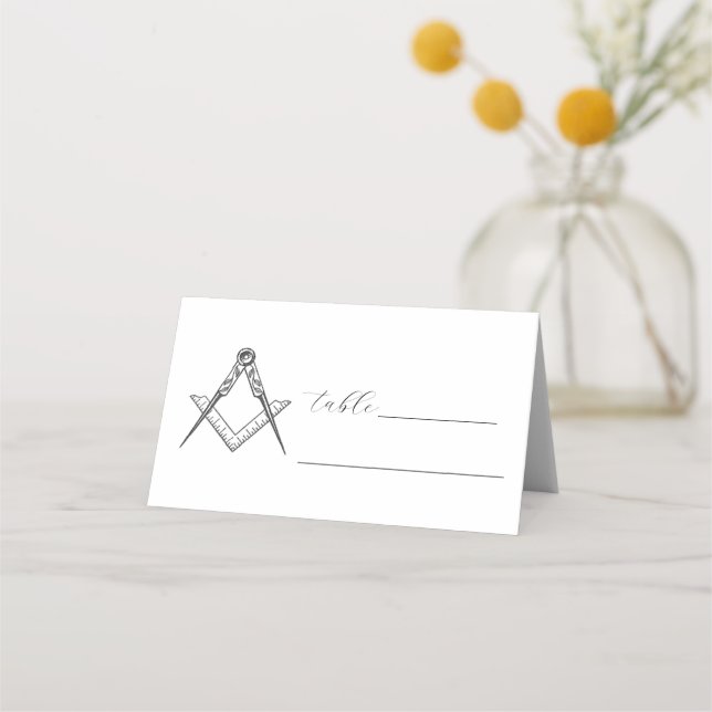 Tarjeta De Asiento Plaza masónica y masonería (Anverso)