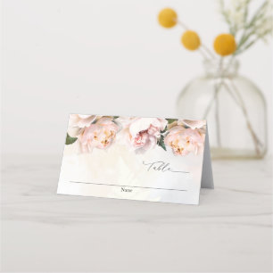 Tarjeta de asiento plegada de boda floral rosa rub