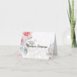Tarjeta de asiento plegada del rosa de acuarela fl