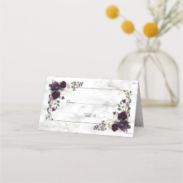 Tarjeta De Asiento Pluma Purple Gold Floral