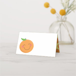 Tarjeta De Asiento Poco Cutie Tangerine Baby Shower Sexo Neutral