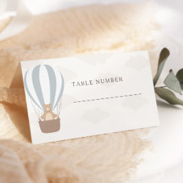 Tarjeta De Asiento Podemos Esperar. | Baby Boy Blue Balloon Shower