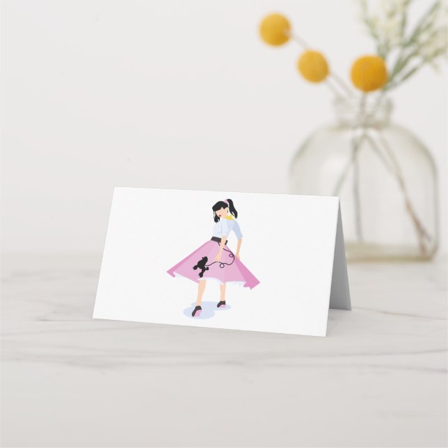 Tarjeta De Asiento Poodle Skirt (Anverso)