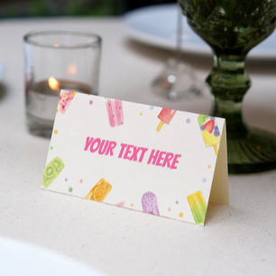 Tarjeta De Asiento Popsicle Ice Cream Tent Place Card Fiesta de veran
