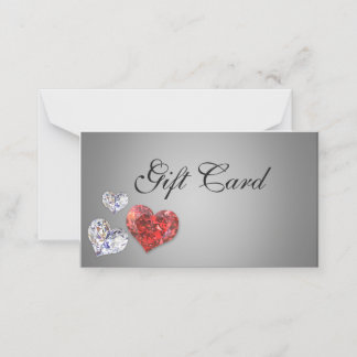 Tarjeta De Asiento Precious Diamond Hearts Elegant Gift Certificate