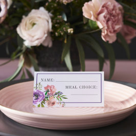 Tarjeta De Asiento Primavera Flores Elección de la comida Boda Peach 