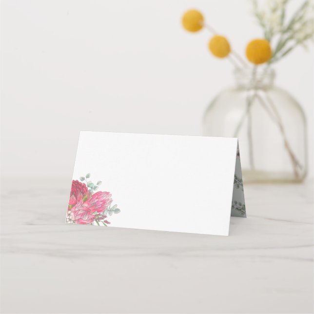 Tarjeta De Asiento Protea Flowers Place Cards (Anverso)