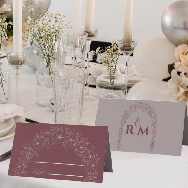 Tarjeta De Asiento Puerta Boda simple Floral roja (Subido por el creador)