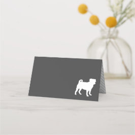 Tarjeta De Asiento Pug Dog Baby Shower Gris Puppy Género Neutral