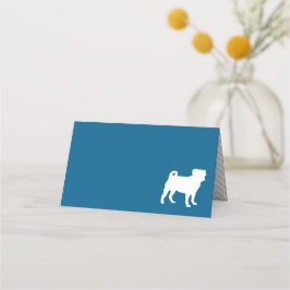 Tarjeta De Asiento Pug Silhouette Puppy Baby Shower