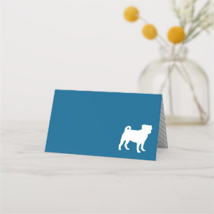Tarjeta De Asiento Pug Silhouette Puppy Baby Shower