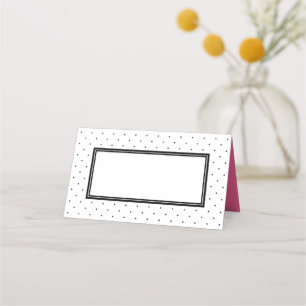 Tarjeta De Asiento Punto de polka blanco y negro moderno con rosado