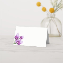 Tarjeta De Asiento Purple Calla Lily Floral Watercolor Boda