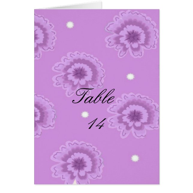 Tarjeta de asiento Purple Floral Table (Frente)