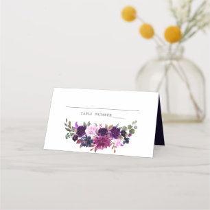 Tarjeta De Asiento Purple Lavender Floral Boho Boda Place Card