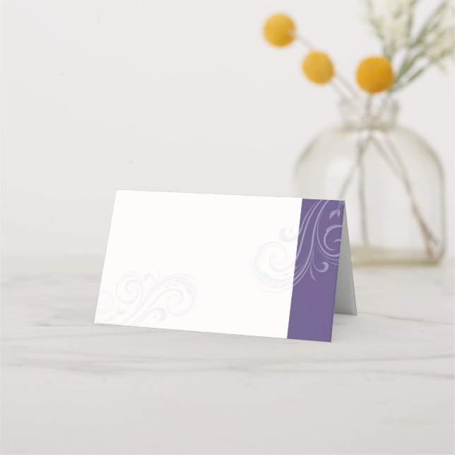 Tarjeta de asiento púrpura, colección de Bodas Car (Anverso)
