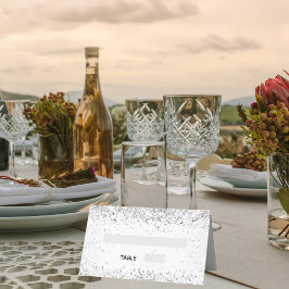 Tarjeta De Asiento Purpurina blanco plateado despierta boda