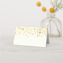 Purpurina de oro Confetti Boda Place Card