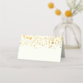 Tarjeta De Asiento Purpurina de oro Confetti Boda Place Card