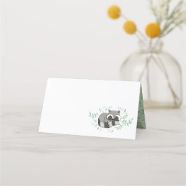 Tarjeta De Asiento Raccoon Baby Shower
