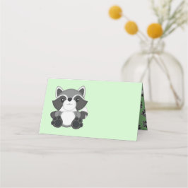 Tarjeta De Asiento Raccoon Baby Shower Woodland