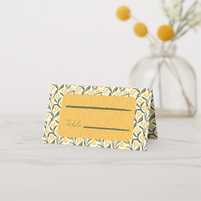 Tarjeta De Asiento Radiant Tulip Inspired Beach Wedding (Anverso)