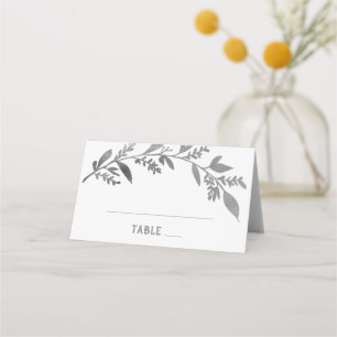 Tarjeta De Asiento Ramas curvas   Boda plateado