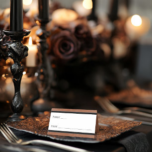 Tarjeta De Asiento Raven negro gótico y Boda de óxido de Rosas negros