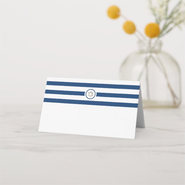 Tarjeta De Asiento raya clásica Mitzvah (Anverso)