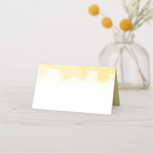 Tarjeta De Asiento RECEPCIÓN DE BODA acuarela elegante color amarillo