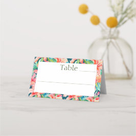 Tarjeta De Asiento Recepción de Boda Botánica Floral Tropical Brillan