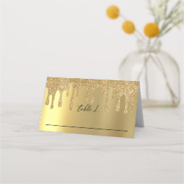 Tarjeta De Asiento Recepción de Boda con Purpurina Dorado