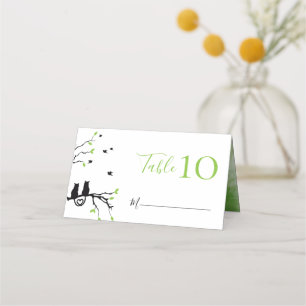 Tarjeta De Asiento Recepción de Boda con Tema de Gatos Románticos Ena