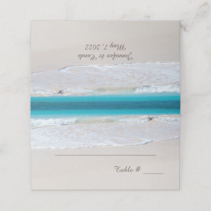 Tarjeta De Asiento Recepción de Boda de Playa Blanca
