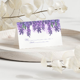 Tarjeta De Asiento Recepción de Boda Floral de Wisteria Púrpura
